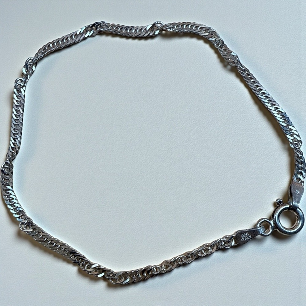 Silver Chain Bracelet stamped both ends estate​​ - Picture 6 of 9